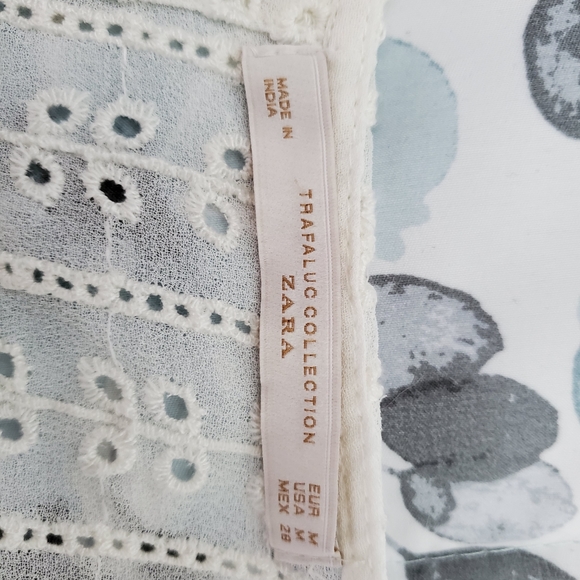 Zara embroidered eyelet white top - Picture 7 of 7